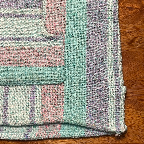 Vintage Baja Hoodie Pastel Stripe Pullover Sz Medium - Picture 11 of 11